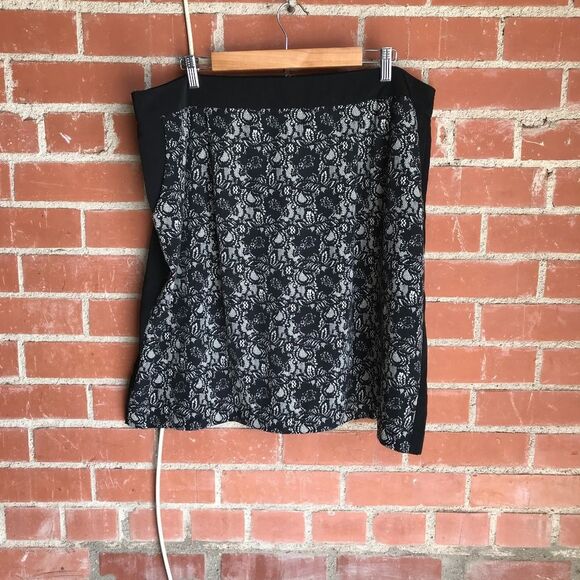 Sandro lace printed silky skirt size 18W - Picture 1 of 4